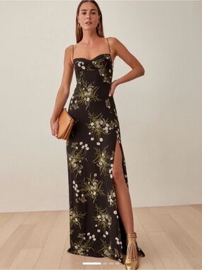 reformation dorcas silk dress Reformation dorcas silk dress in blonde US12